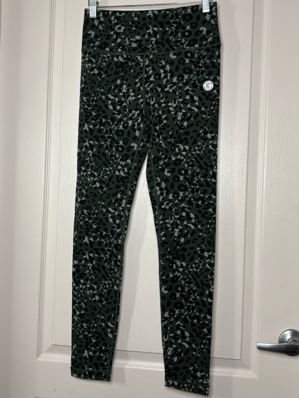 High-Rise Dark Green Leopard Print Leggings